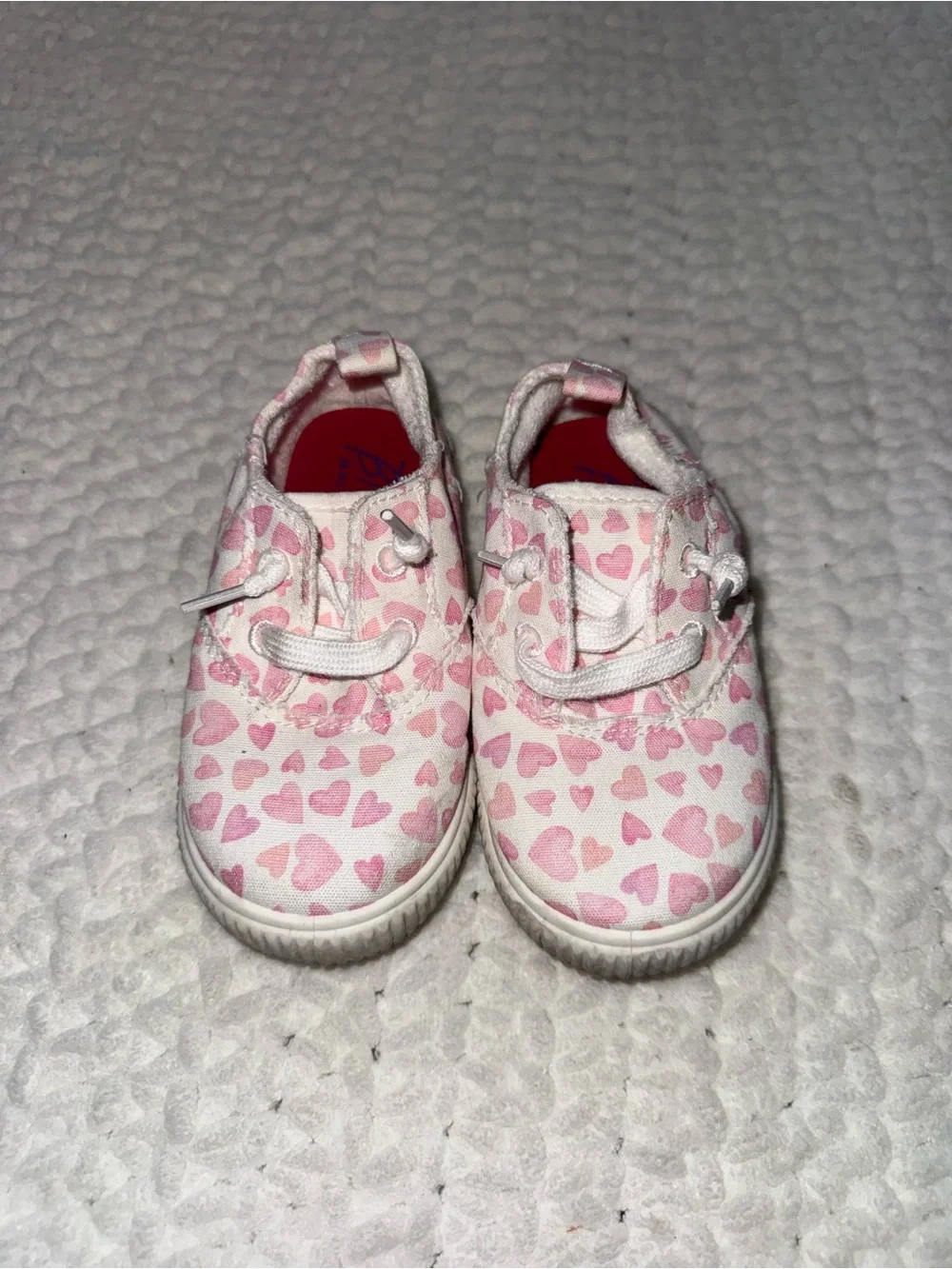 Kids Pink Heart Print Casual Shoes - Unbranded